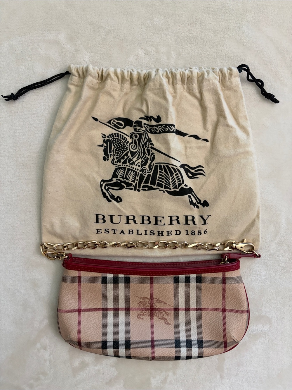 Burberry Haymarket Check Clara Pochette - Picture 1 of 8